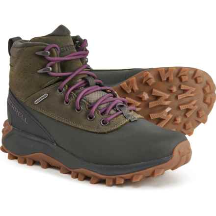 Merrell Thermo Kiruna Mid Shell Snow Boots - Waterproof, Insulated, Leather (For Women) in Dark Olive
