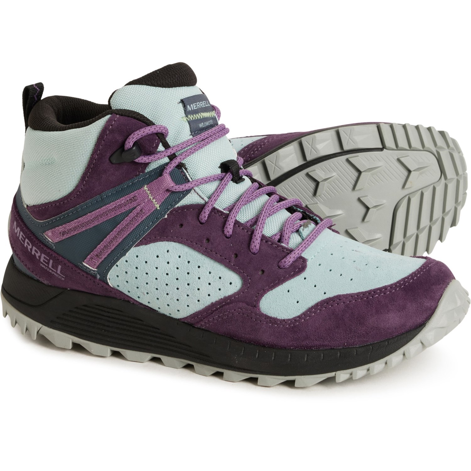 (取寄) メレル レディース ワイルドクロスウッド ミッド LTR ハイキング ブーツ Merrell women Wildwood Mid LTR Hiking Boots (For Women)  Frost Blue Merrell Wildwood Mid LTR Hiking Boots (For Women) - Save 57%