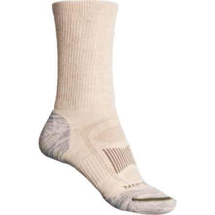 Merrell Zoned Cushion Hiking Socks - Merino Wool, Crew (For Women) in Oatmeal