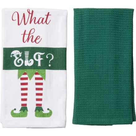 Merry & Bright What The Elf Kitchen Towel - 2-Pack, 16x26” in Multi