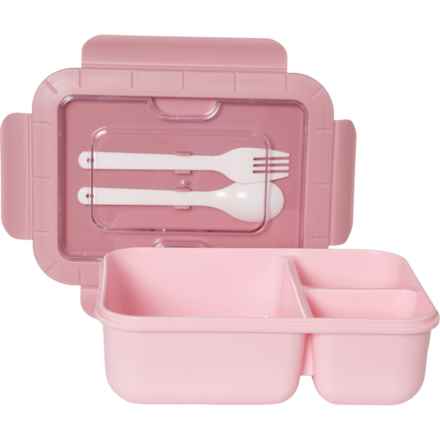 MESA 3-Section Lunch Box with Utensils - 43.9 oz. in Pink/Dusty Pink