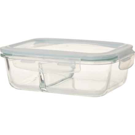 MESA Rectangle Divided Food Storage Container with Lid - 35.5 oz. in Blue Egg