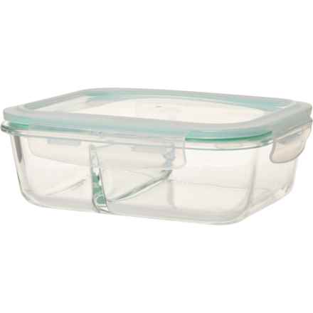 MESA Rectangle Divided Food Storage Container with Lid - 35.5 oz. in Mint