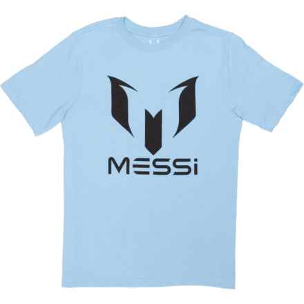 MESSI COLLECTION Big Boys Logo Core Soccer T-Shirt - Short Sleeve in Air Blue