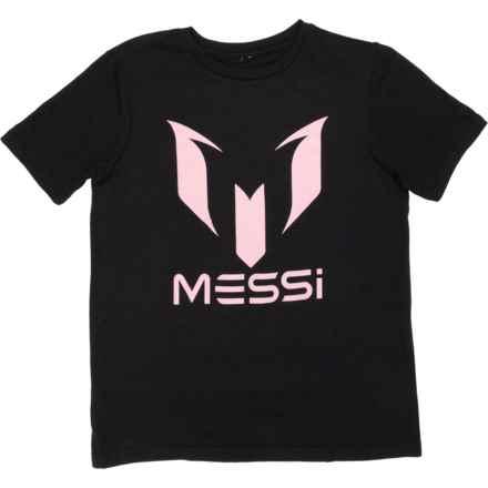 MESSI COLLECTION Big Boys Logo Core Soccer T-Shirt - Short Sleeve in Stretch Limo
