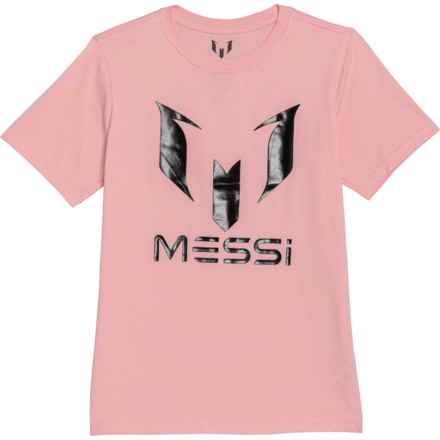 MESSI COLLECTION Big Boys Logo Graphic T-Shirt - Short Sleeve in Candy Pink