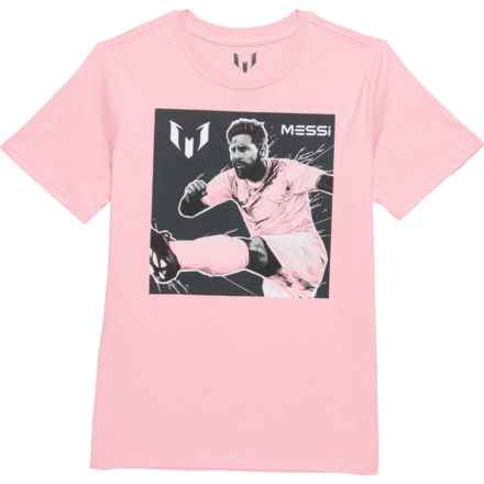 MESSI COLLECTION Big Boys Shot Graphic T-Shirt - Short Sleeve in Candy Pink