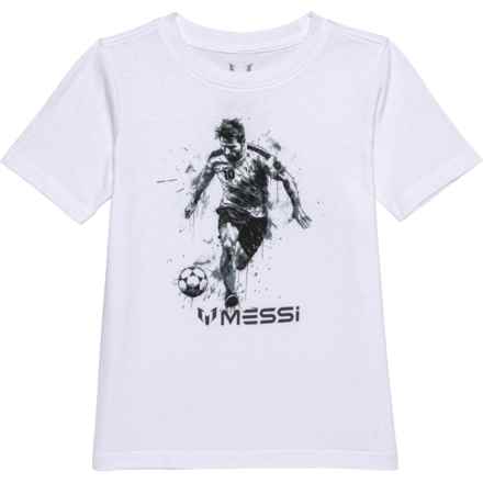 MESSI COLLECTION Little Boys Dribble Graphic T-Shirt - Short Sleeve in Bright White