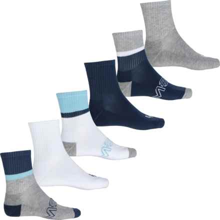 MESSI COLLECTION Lock-Up Cushioned Shortie Socks - 6-Pack, Quarter Crew (For Men) in White
