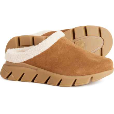 MIA Aric Suede Clogs - Shearling Lined (For Women) in Tan/Off White