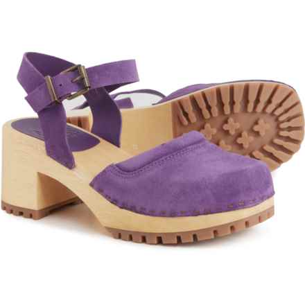 MIA Kaolin Mary Jane Clogs - Leather, Open Back (For Women) in Purple