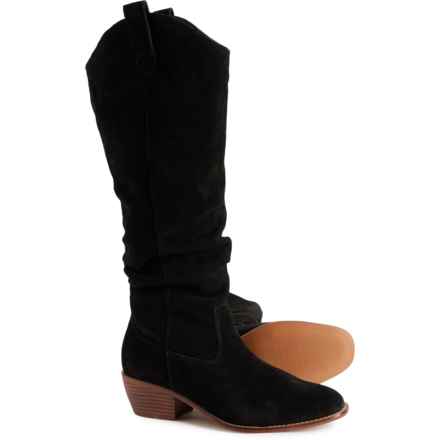 MIA Lue Slouchy Knee-High Boots - Suede (For Women) in Black
