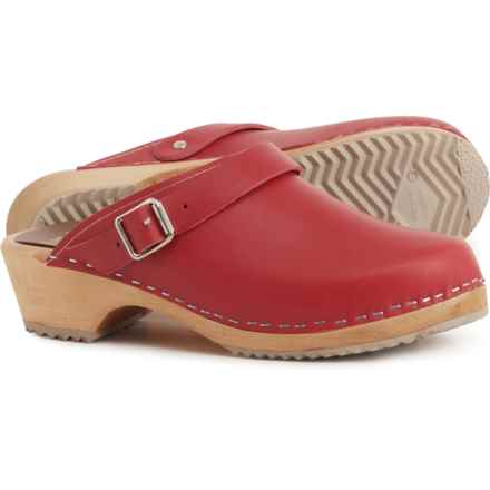 MIA Made in Europe Alma Open Back Swedish Clogs - Italian Leather (For Women) in Red