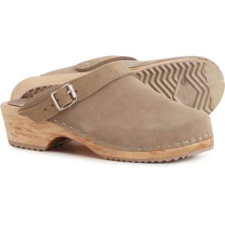 MIA Made in Europe Alma Open Back Swedish Clogs - Suede (For Women) in Taupe