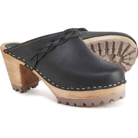 MIA Made in Europe Elsa Swedish Clogs - Italian Leather, Open Back (For Women) in Black