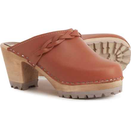 MIA Made in Europe Elsa Swedish Clogs - Italian Leather, Open Back (For Women) in Luggage