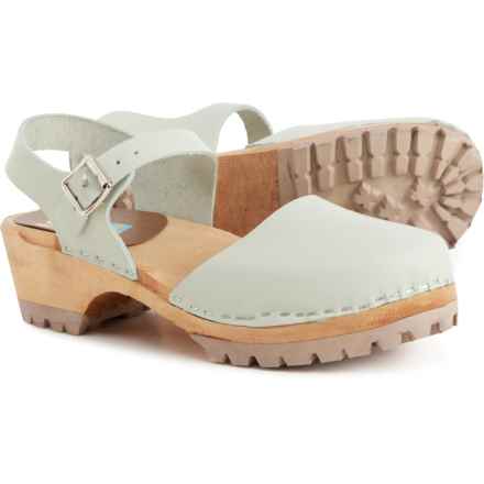 MIA Made in Europe Freja Mary Jane Swedish Clogs - Italian Leather, Open Back (For Women) in Mint