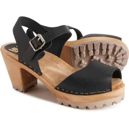 MIA Made in Europe Greta Swedish Clogs - Italian Leather, Open Toe (For Women) in Black