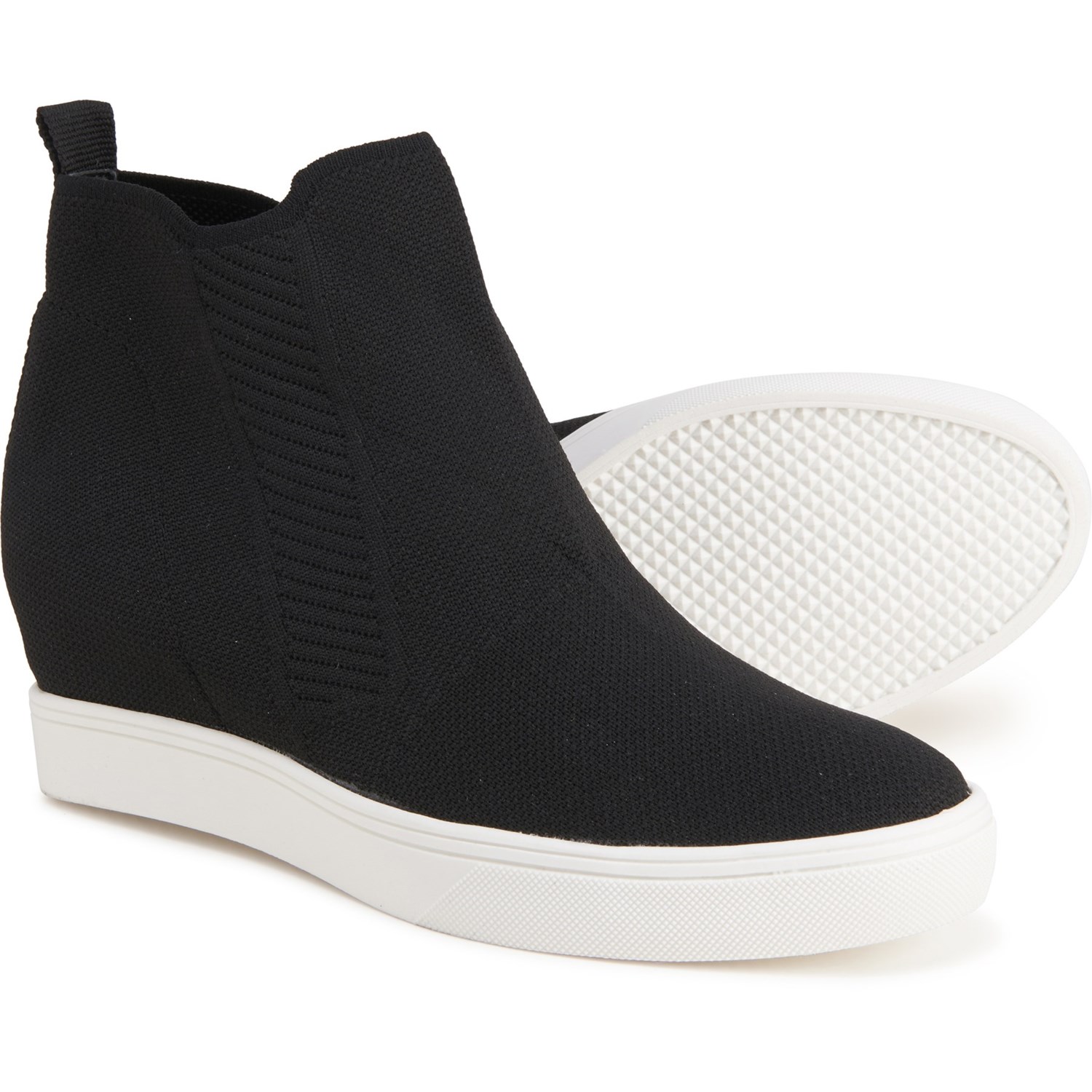 mia black wedge sneakers