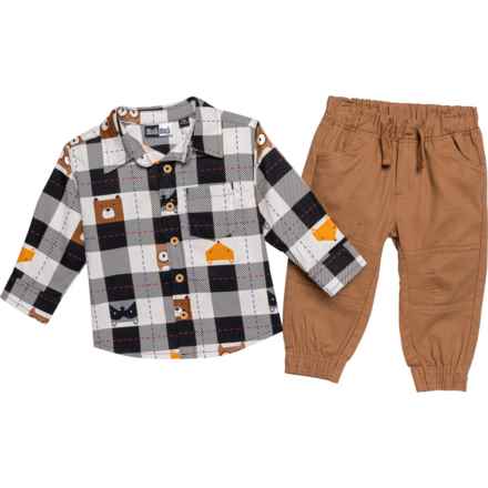 Mick Mack Infant Boys Forrest Animals Shirt and Pants Set - Long Sleeve in Multi