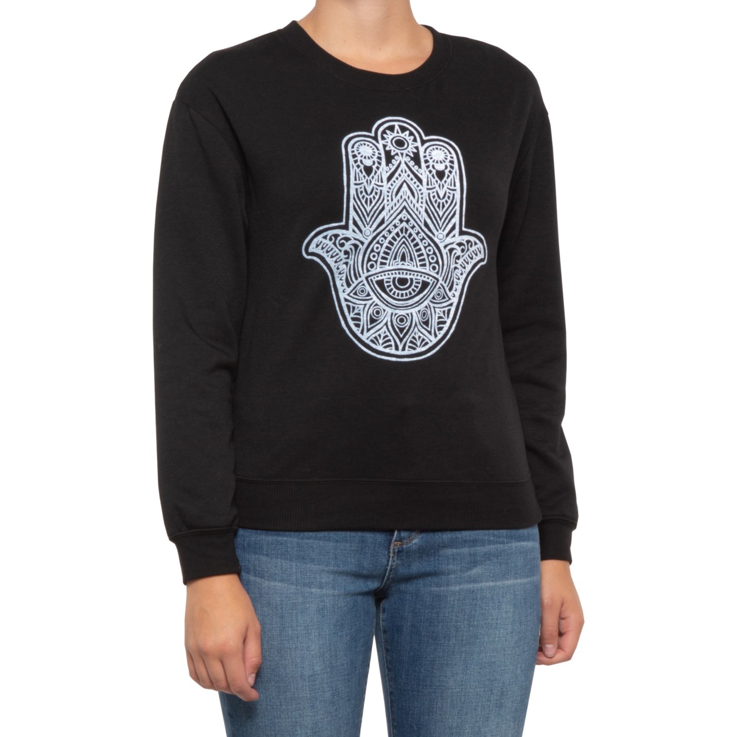 black fleece sweatshirt