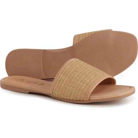 MILA PAOLI Made in Italy Raffia Slide Sandals - Leather (For Women) in Cuoio Raffia