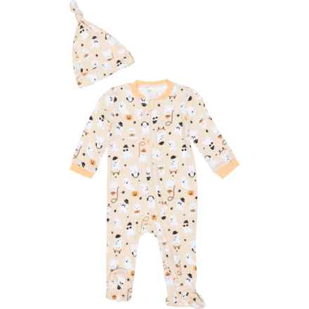 MILKBERRY Infant Boys Ghost Halloween Coveralls and Hat Set - Long Sleeve in Multi