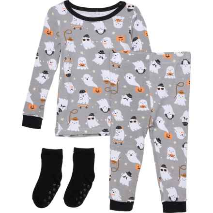 MILKBERRY Infant Boys Halloween Print Pajamas and Socks Set - Long Sleeve in Multi