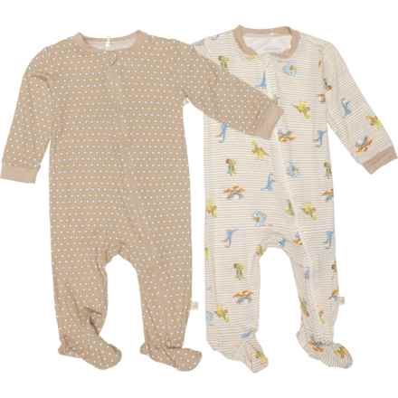 MILKBERRY Infant Boys Printed Footed Coveralls - 2-Pack, Long Sleeve in Multi