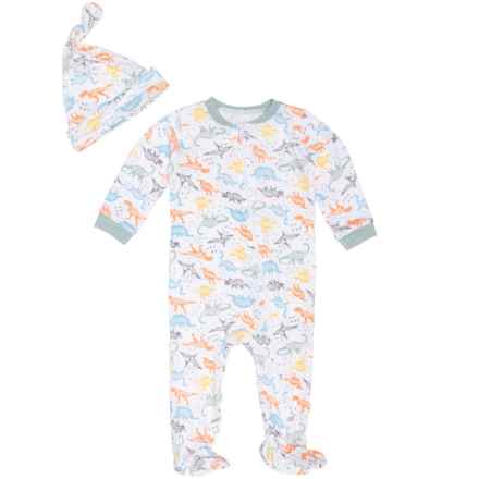 MILKBERRY Infant Boys Zipper Coveralls and Hat Set - Long Sleeve in Multi