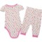 5JXTW_2 MILKBERRY Infant Girls Baby Bodysuit, Joggers and Headband Set - 3-Piece, Short Sleeve