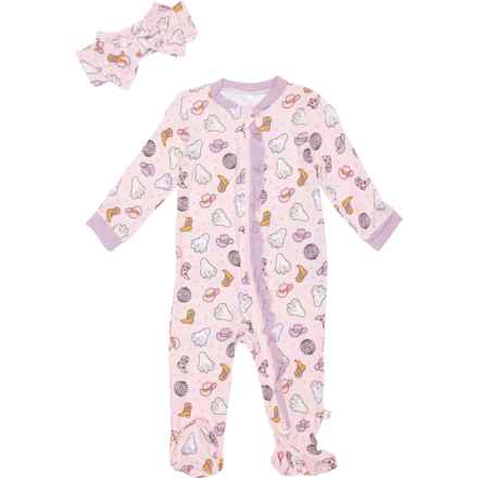 MILKBERRY Infant Girls Disco Ghost Halloween Coveralls and Headband Set - Long Sleeve in Multi