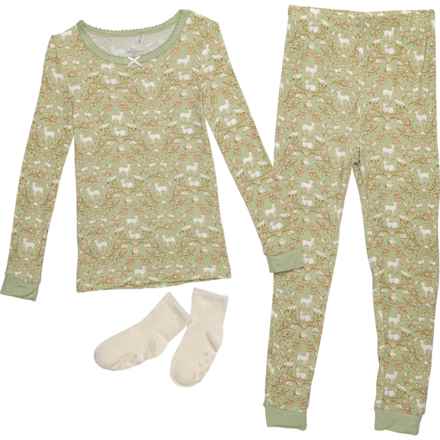 MILKBERRY Infant Girls Toile Pajamas - 3-Piece, Long Sleeve in Multi