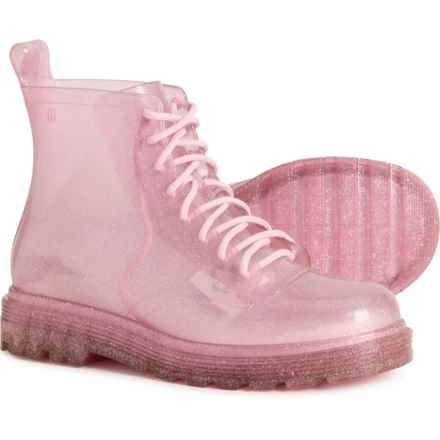 MINI MELISSA Girls Coturno Boots in Glitter Pink