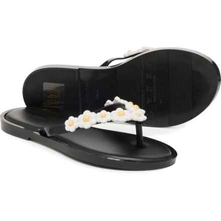 MINI MELISSA Girls Mini Spring Flip-Flops in Black/White