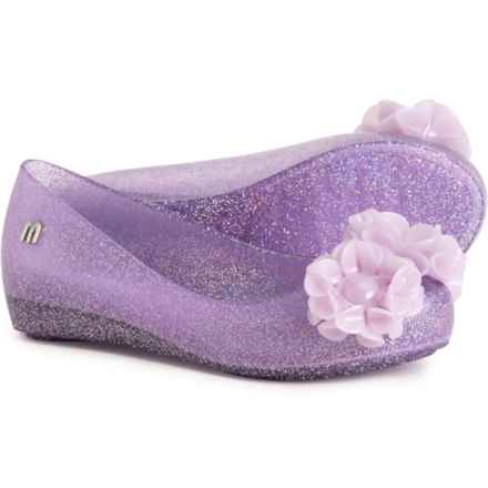 MINI MELISSA Girls UltraGirl Spring Time Flats in Glitter Lilac