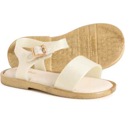 MINI MELISSA Toddler Girls Mar Sandals in White/Glitter