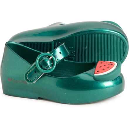 MINI MELISSA Toddler Girls Sweet Love Picnic Mary Jane Shoes in Metallic Green