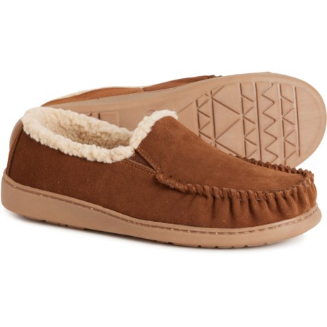 Minnetonka Evan Slippers - Suede, Slip-Ons (For Men) in Whiskey