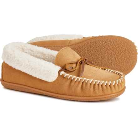 Minnetonka Marjorie Moc Slippers - Leather (For Women) in Cinnamon Berber