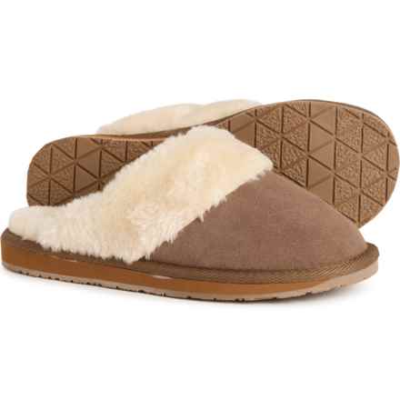 Minnetonka Selma Scuff Slippers - Suede (For Women) in Cocoa