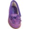 141KF_2 Minnetonka Solid Glitter Moc Shoes (For Little and Big Girls)