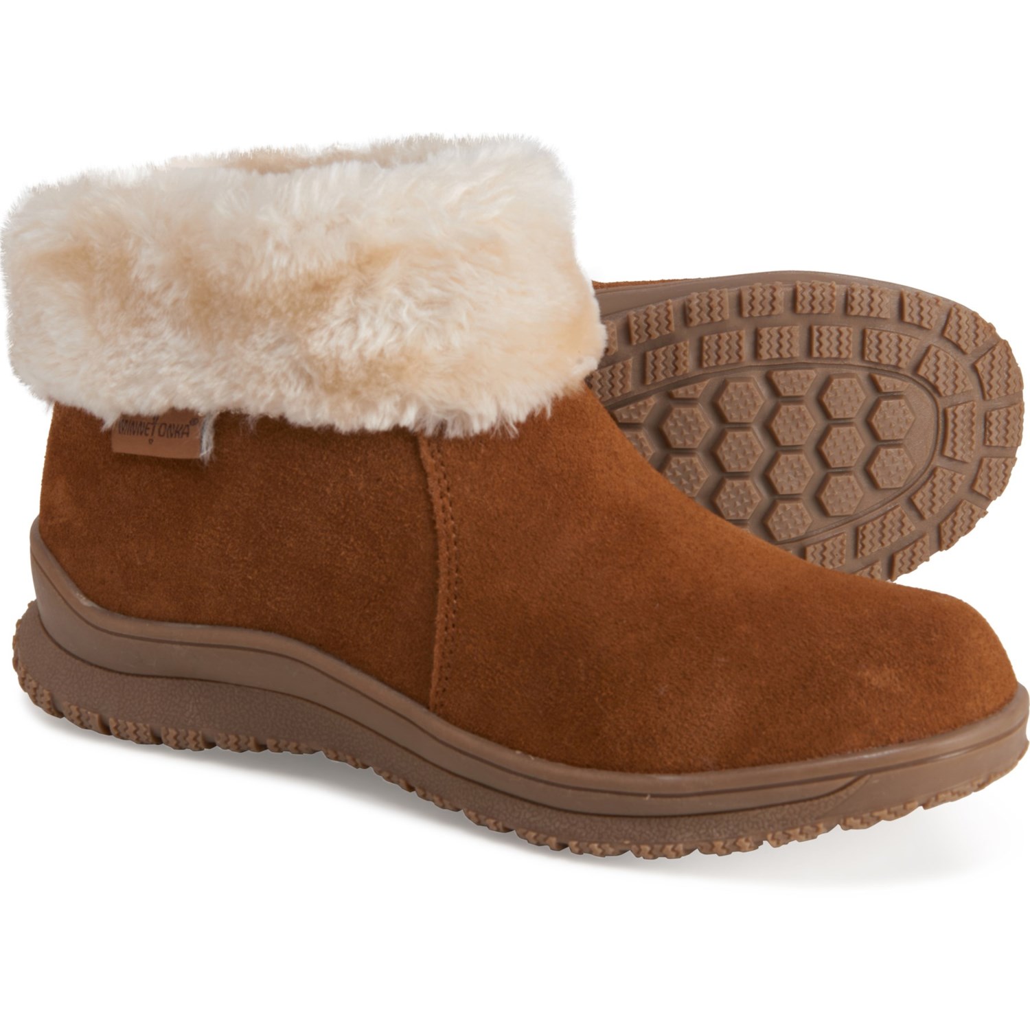 moccasin booties with fur