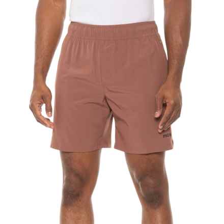 mitre Woven Compression Shorts - 7”, Built-In Liner in Clay