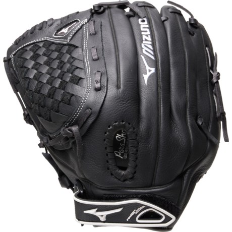 Mizuno Prospect Fastpitch Softball Glove - Left-Handed Throw, 12.5” in Black/White