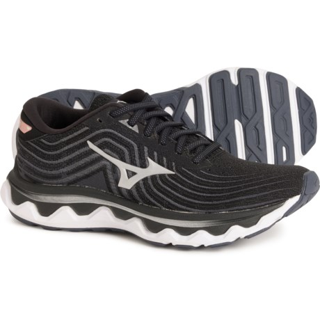 Mizuno Wave Horizon 6 Running Shoes (For Women) in Black-Silver
