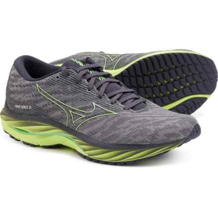 Mizuno Wave Rider 26 Running Sneakers (For Men) in Ultimate Grey-Neo Lime