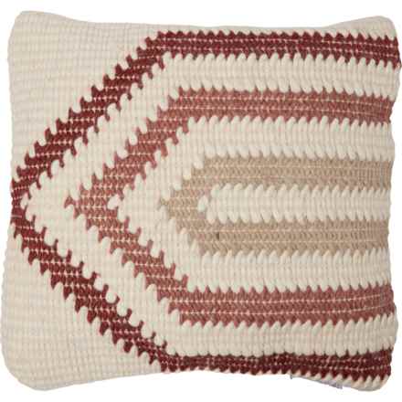 Modern Threads Amalia Textured Wool Throw Pillow - 18x18” in Dusty Rose/Tan