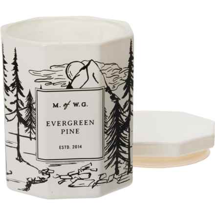 MofWG 11.3 oz. White Forest Scene Evergreen Pine Candle in Evergreen Pine