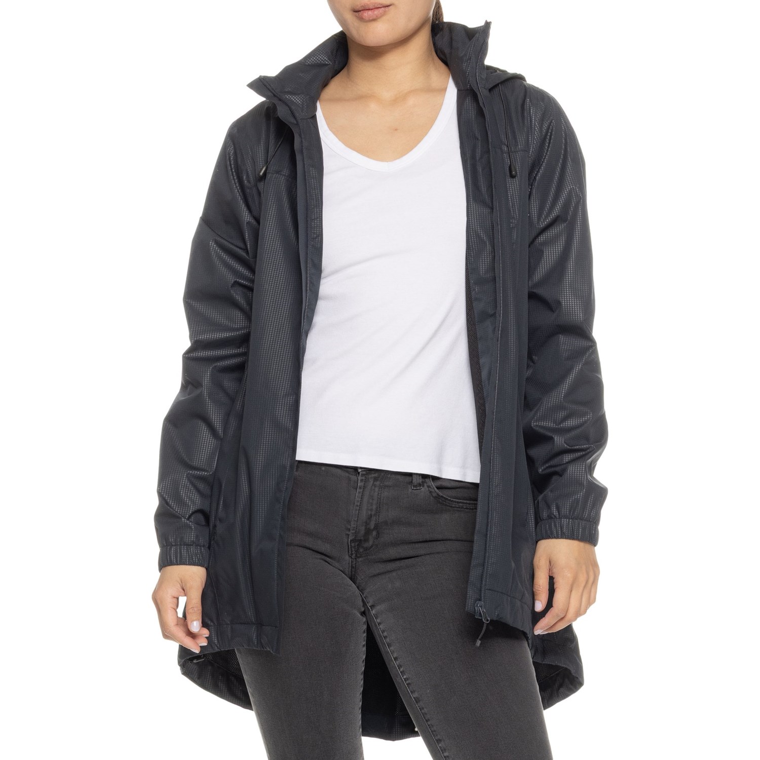 Mondetta Houndstooth Embossed Print Rain Jacket - Save 32%